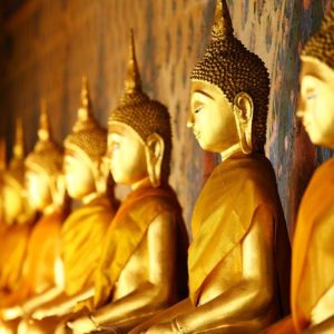 Kultaiset Buddhat 590 Canvas-taulu