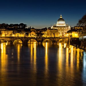 Ponte Sant'angelo Rooma 914 Canvas-taulu