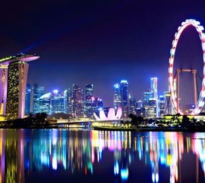 Singapore Flyer Ja Pilvenpiirtäjät 1700 Canvas-taulu