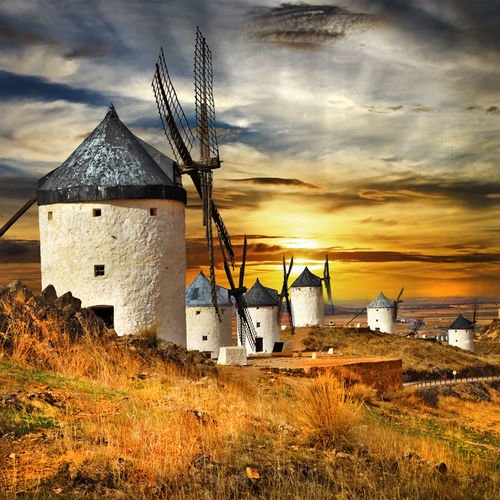 Spain Consuegra Tuulimyllyt 831 Canvas-taulu